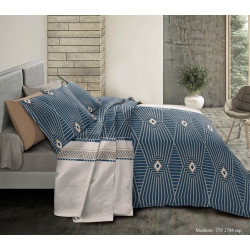 Parure de couette Modest Bleu pour lit 90 x 190 cm 100% coton / 57 fils/cm²