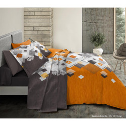 Parure de couette Kari Ambre pour lit 90 x 190 cm 100% coton / 57 fils/cm²