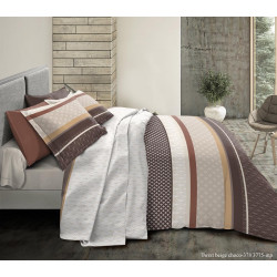 Parure de couette Twixt Choco pour lit 90 x 190 cm 100% coton / 57 fils/cm²