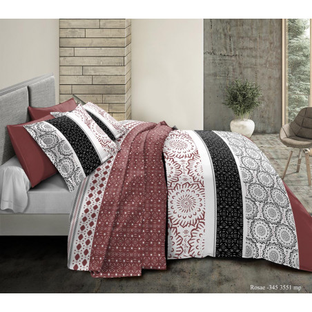Parure de draps 3 pièces Rosae Choco pour lit 90 x 190 cm 100% coton / 57 fils/cm²