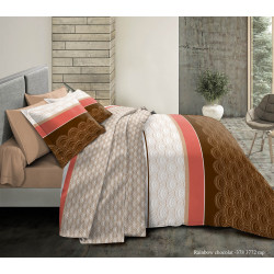Parure de draps 3 pièces Rainbow Choco pour lit 90 x 190 cm 100% coton / 57 fils/cm²