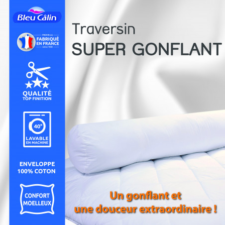 Polochon volume pour lit 90 "Bleu Calin" confort gonflant