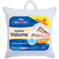 Lot de 2 Oreillers "Super Gonflant Isolane" Bleu Calin