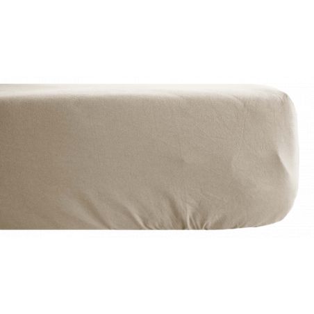 Drap housse Palace pur coton teint lavé 63 fils/cm² Vent du sud