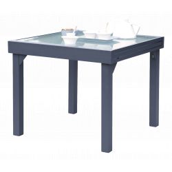 Table de jardin Modulo T 4 / 8 Full Verre Gris Anthracite Wilsa Garden
