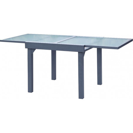 Table de jardin Modulo T 4 / 8 Full Verre Gris Anthracite Wilsa Garden
