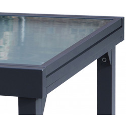 Table de jardin Modulo T 6/10 Full Verre Gris Anthracite Wilsa Garden