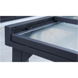 Table de jardin Modulo T 8/12 Full Verre Gris Anthracite Wilsa Garden