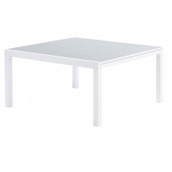 Salon de jardin Ensemble White star T 8/12 + F 8+C 4 col blanc et gris Wilsa Garden