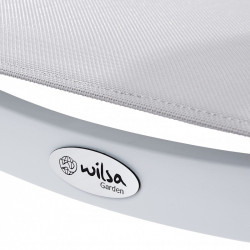 Salon de jardin Ensemble White star T 8/12 + F 8+C 4 col blanc et gris Wilsa Garden