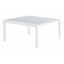 Table de jardin White Star T 8/12 Full Verre Blanc Wilsa Garden