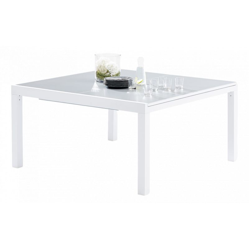 Table de jardin White Star T 8/12 Full Verre Blanc Wilsa Garden