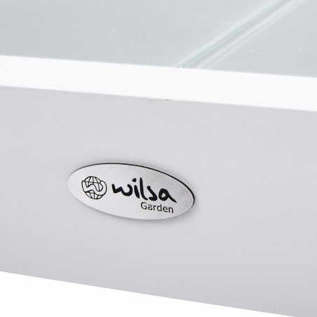 Table de jardin White Star T 8/12 Full Verre Blanc Wilsa Garden