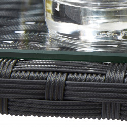 Ensemble Lounge Verre Noir S 2+F 1+TB Wilsa Garden