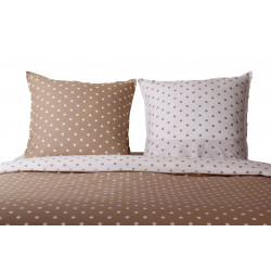 Parure de couette Pois Capuccino - 100% Coton / 57 Fils/cm²