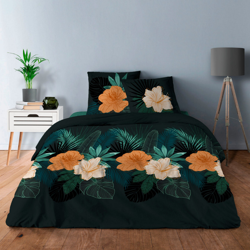 Parure de couette 3 pièces Hibiscus microfibre