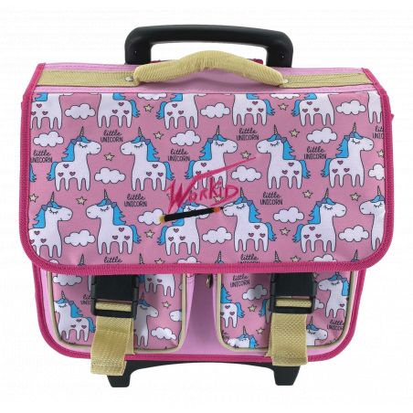 Cartable scolaire avec trolley + trousse offerte "Workids"