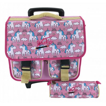 Cartable scolaire avec trolley + trousse offerte "Workids"