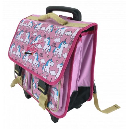 Cartable scolaire avec trolley + trousse offerte "Workids"