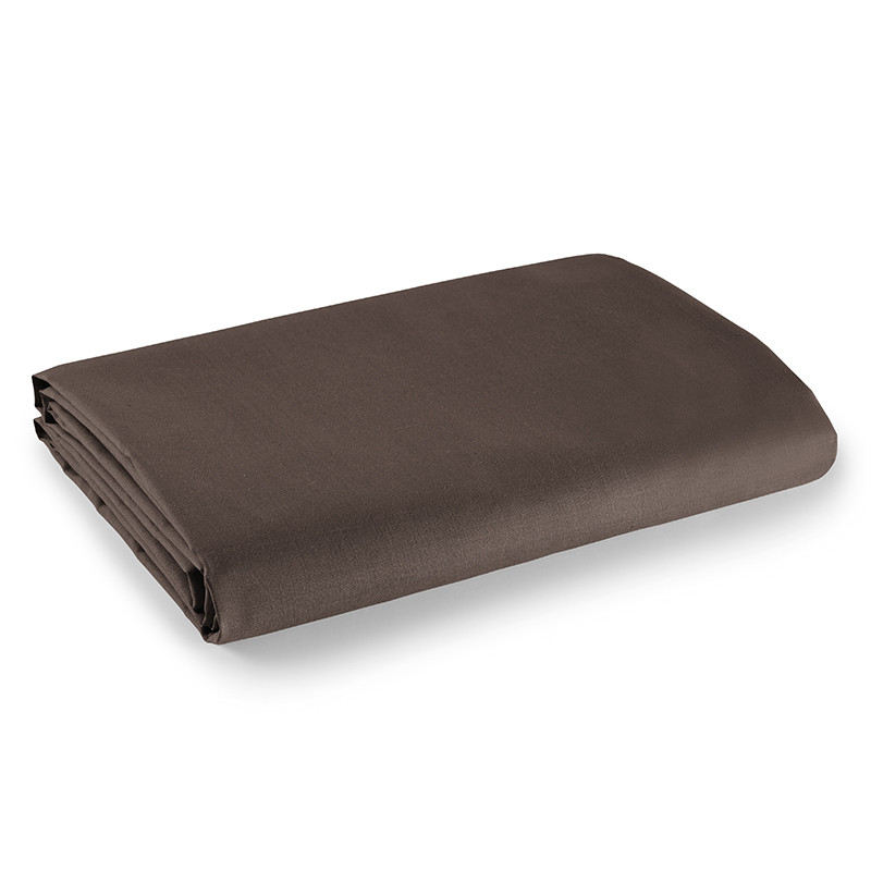 Drap plat Choco 240 x 300 cm pour lit 2 places 100% coton/57 fils/cm²