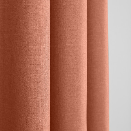 Paire de Doubles Rideaux à œillets "effet lin" Corail 140 x 260 cm Moonlight deco