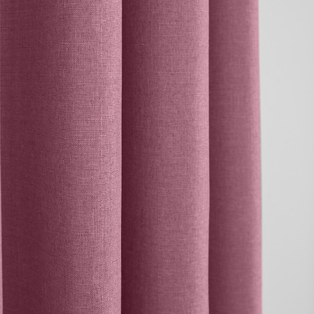 Paire de Doubles Rideaux à œillets "effet lin" Rose poudré 140 x 260 cm Moonlight deco