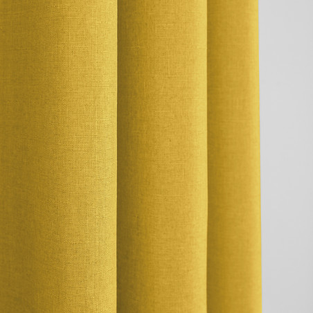 Paire de Doubles Rideaux à œillets "effet lin" Safran 140 x 260 cm Moonlight deco