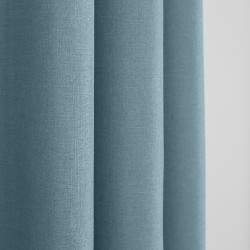 Paire de Doubles Rideaux à œillets "effet lin" Turquoise 140 x 260 cm Moonlight deco