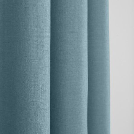 Paire de Doubles Rideaux à œillets "effet lin" Turquoise 140 x 260 cm Moonlight deco