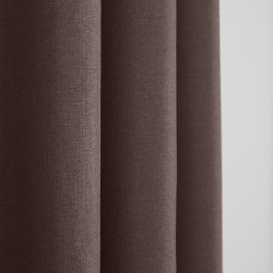 Paire de Doubles Rideaux à œillets "effet lin" Choco 140 x 260 cm Moonlight deco