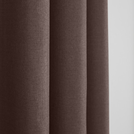 Paire de Doubles Rideaux à œillets "effet lin" Choco 140 x 260 cm Moonlight deco