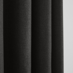 Paire de Doubles Rideaux à œillets "effet lin" Noir 140 x 260 cm Moonlight deco