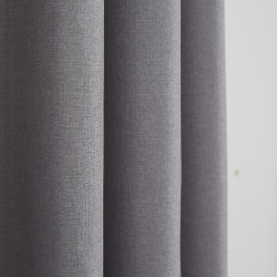 Paire de Doubles Rideaux à œillets "effet lin" Gris perle 140 x 260 cm Moonlight deco