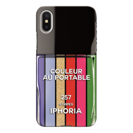 Coque pour Iphone X/Xs Nailpolish Stripes Multicolor Iphoria