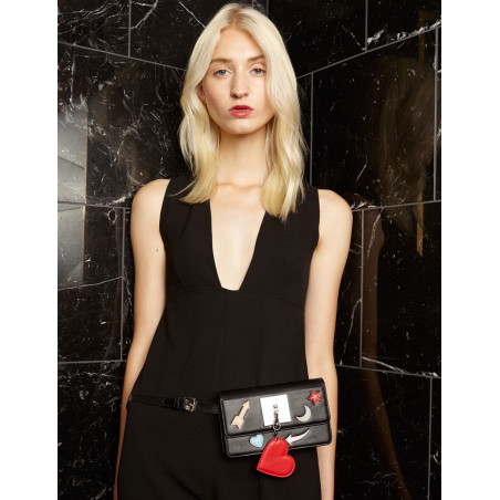 Sac épaule Plate Icons Black with Charm Iphoria