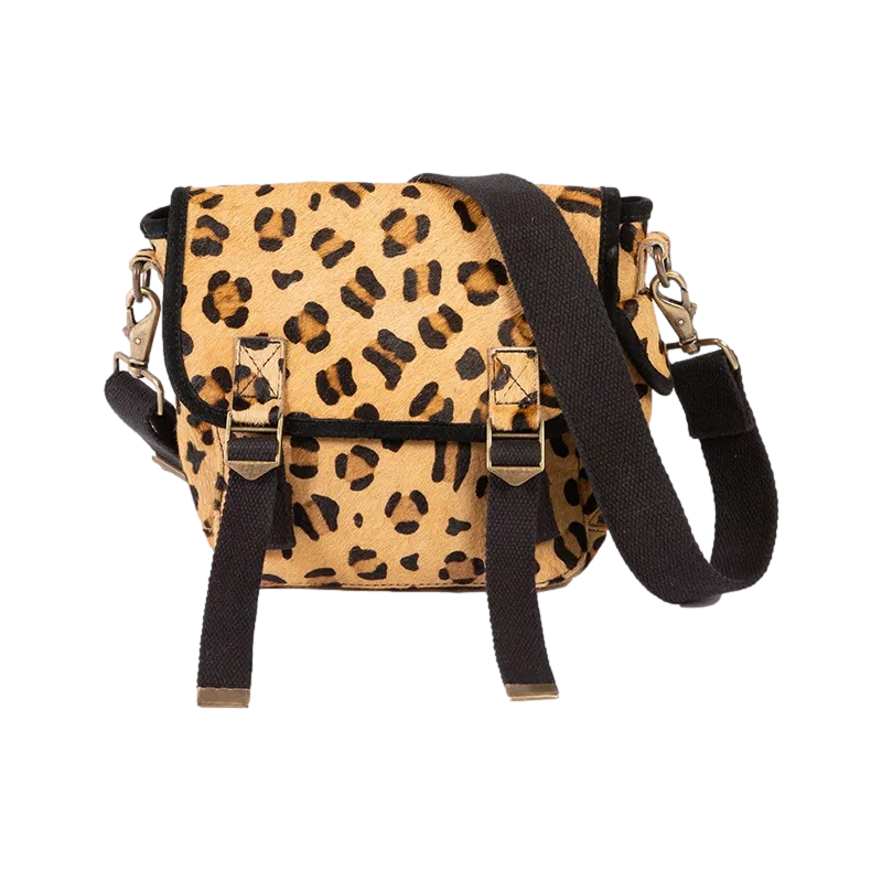 Sac besace Petit cuir Pony léopard Sac US