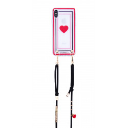 Coque pour Iphone X/Xs Transparent Red Heart