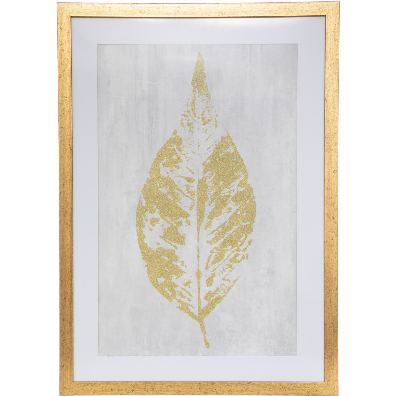 Toile imprimée et encadrée "Feuille" 50 x 70 cm Atmosphera