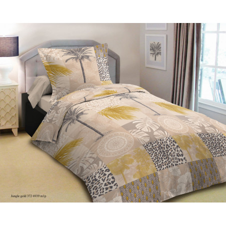 Pack complet Jungle Gold housse de couette pour lit 90 x 190 cm 100% coton / 57 fils/cm²