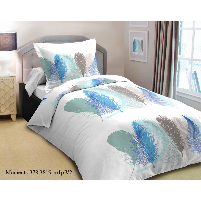Pack complet Moments housse de couette pour lit 90 x 190 cm 100% coton / 57 fils/cm²