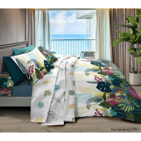Pack complet Palm Spring housse de couette pour lit 160 x 200 cm 100% coton / 57 fils/cm²