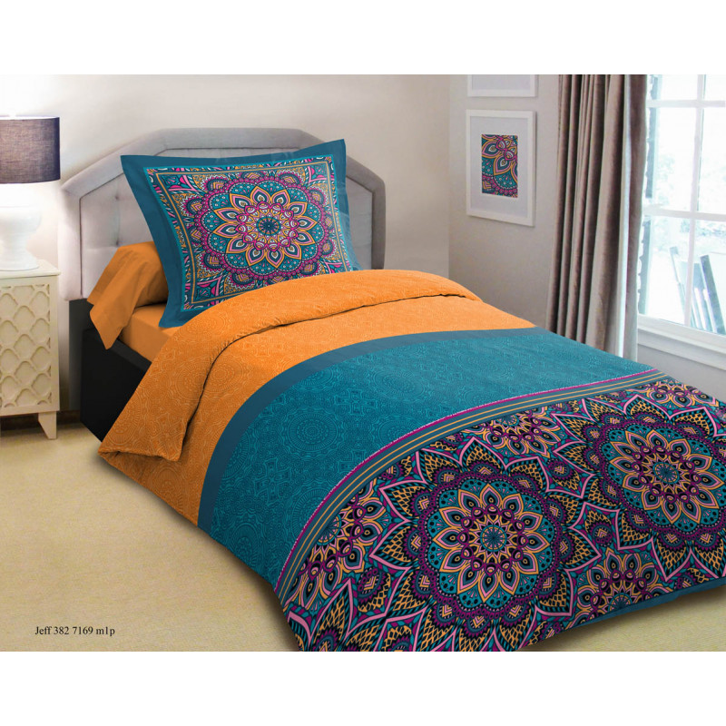 Parure de couette Jeff pour lit 90 x 190 cm 100% coton / 57 fils/cm²