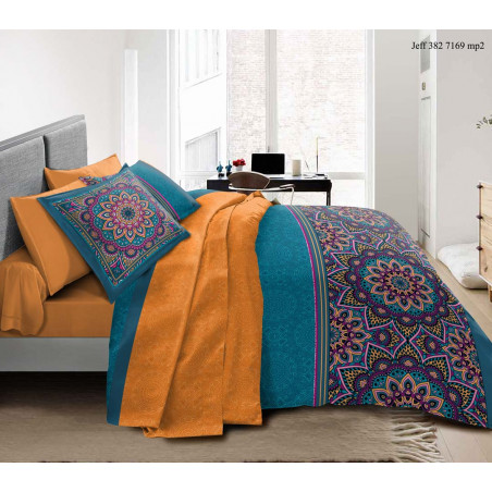 Parure de couette Jeff pour lit 90 x 190 cm 100% coton / 57 fils/cm²