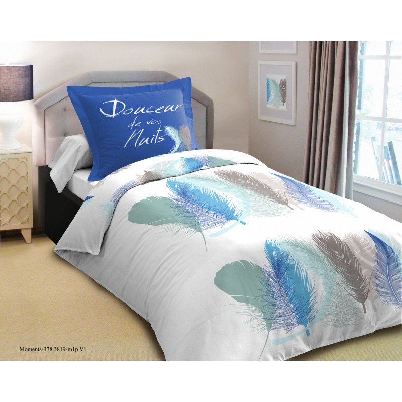 Parure de couette Moments pour lit 90 x 190 cm 100% coton / 57 fils/cm²