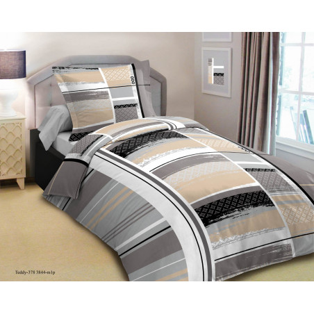 Parure de couette Teddy pour lit 90 x 190 cm 100% coton / 57 fils/cm²