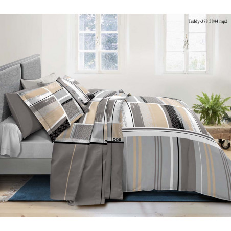 Parure de couette Teddy pour lit 90 x 190 cm 100% coton / 57 fils/cm²