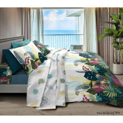 Parure de draps 3 pièces Palm Spring pour lit 90 x 190 cm 100% coton / 57 fils/cm²