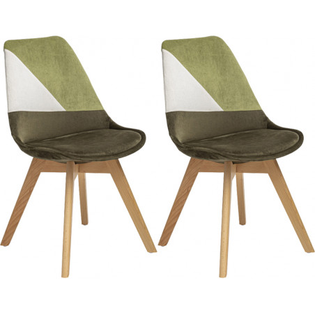 Lot de 2 chaises style scandinave "Baya Patchwork" Atmosphera