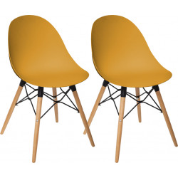 Lot de 2 chaises "Ezra" style scandinave pieds en hêtre Atmosphera