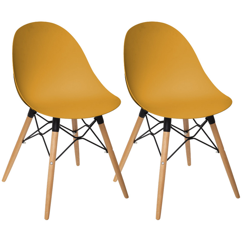 Lot de 2 chaises "Ezra" style scandinave pieds en hêtre Atmosphera